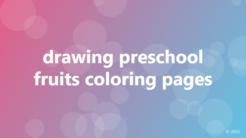 drawing preschool fruits coloring pages