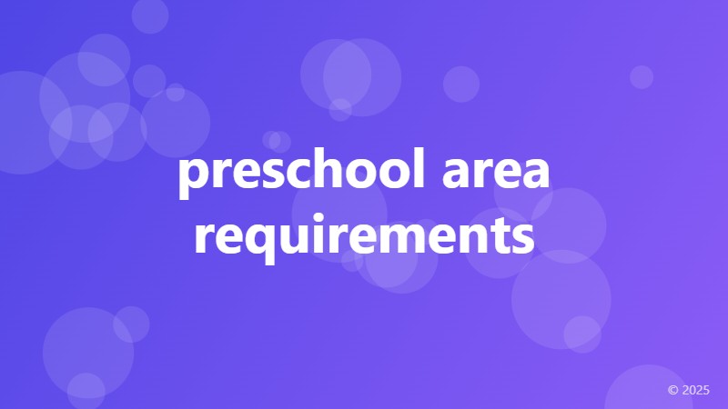 preschool area requirements