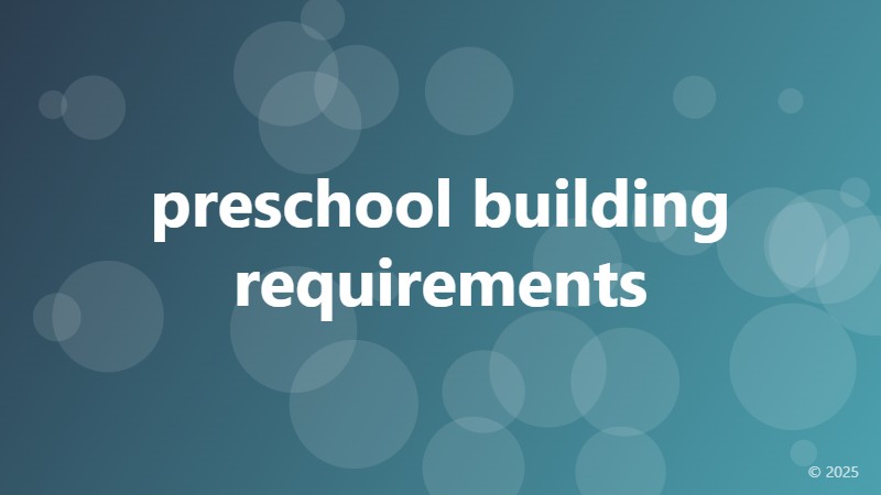 preschool building requirements