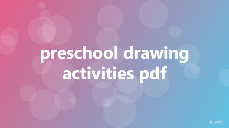 preschool drawing activities pdf