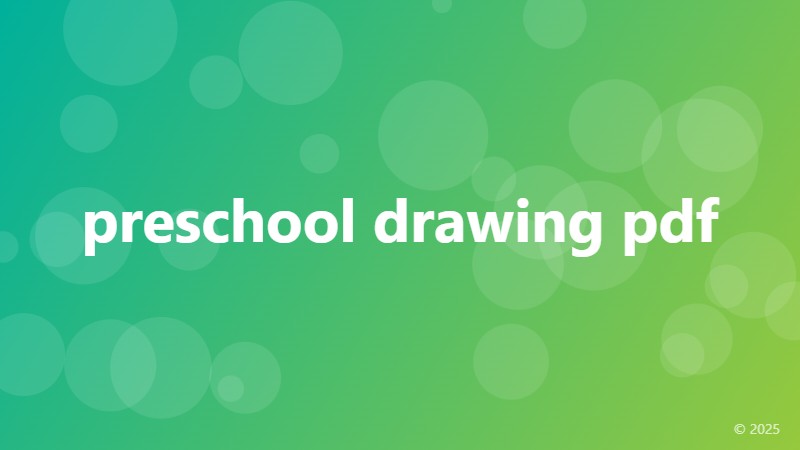 preschool drawing pdf
