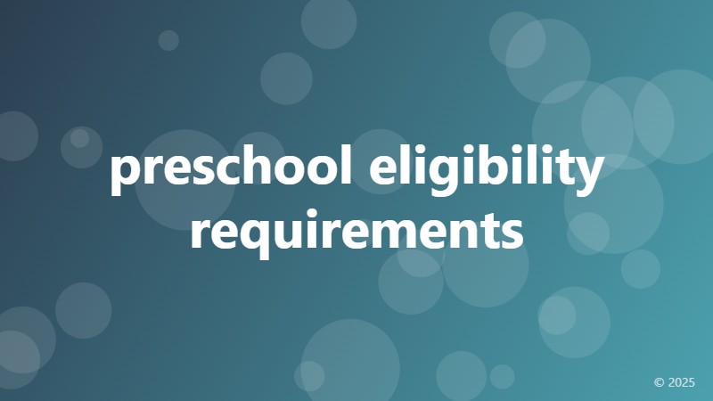 preschool eligibility requirements