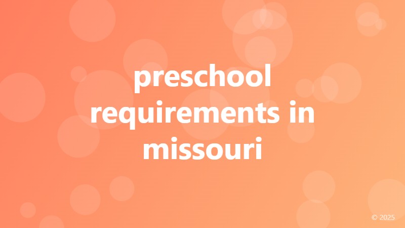 preschool requirements in missouri