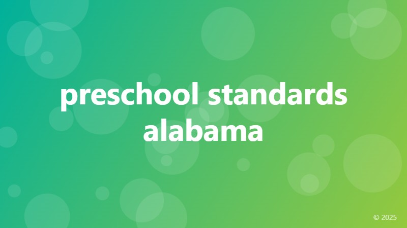 preschool standards alabama