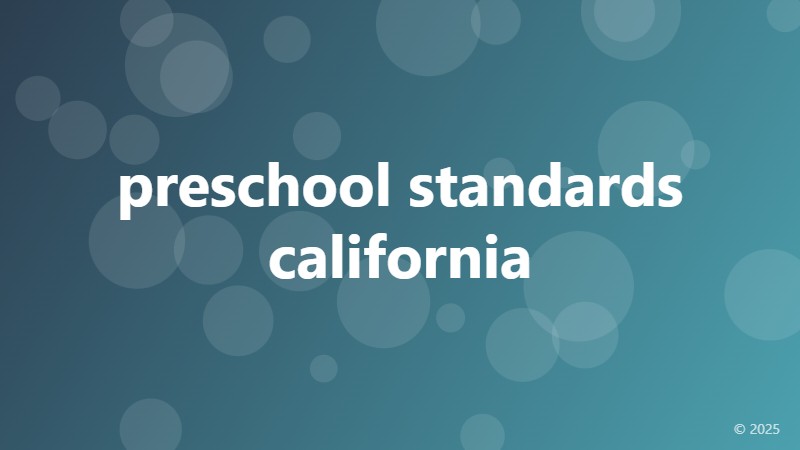 preschool standards california