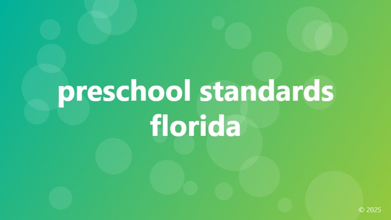 preschool standards florida