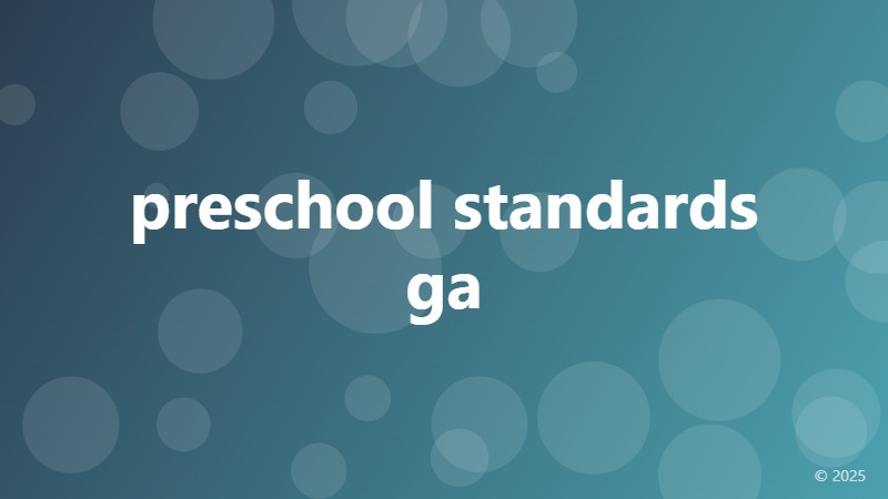 preschool standards ga