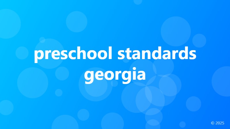 preschool standards georgia